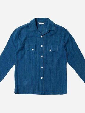 3Sixteen Cross Cut Hand Loomed Indigo Dyed Shirt Large